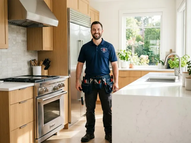 Appliance Repair Hero technician in a Atlantic Beach, FL kitchen after an appliance repair